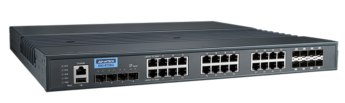 Layer 3 28-port Industrial Managed Rackmount type Switch with AC/DC power input